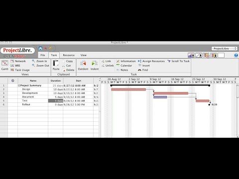 ProjectLibre: Scheduling constraints, precedence relationships & Forward/Reverse project scheduling
