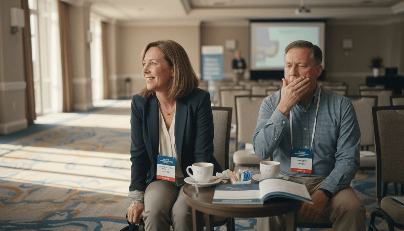 Attendees show fatigue at multi-day conference
